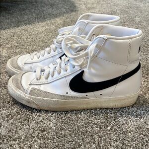 Nike White and Black High-Top Sneakers